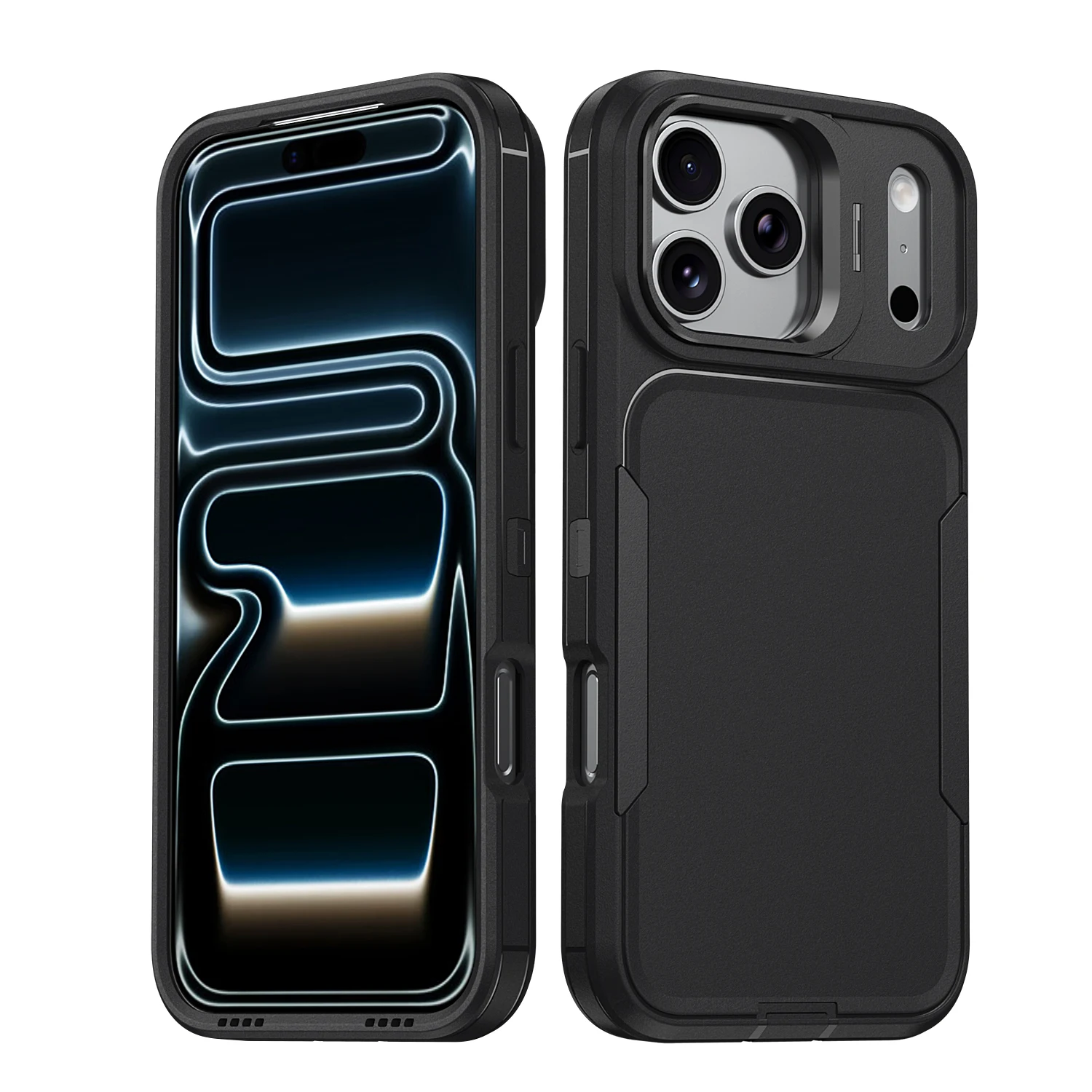 Shockproof Armor Defender Case with Camera Holder - Dual Layer Heavy Protector Cover