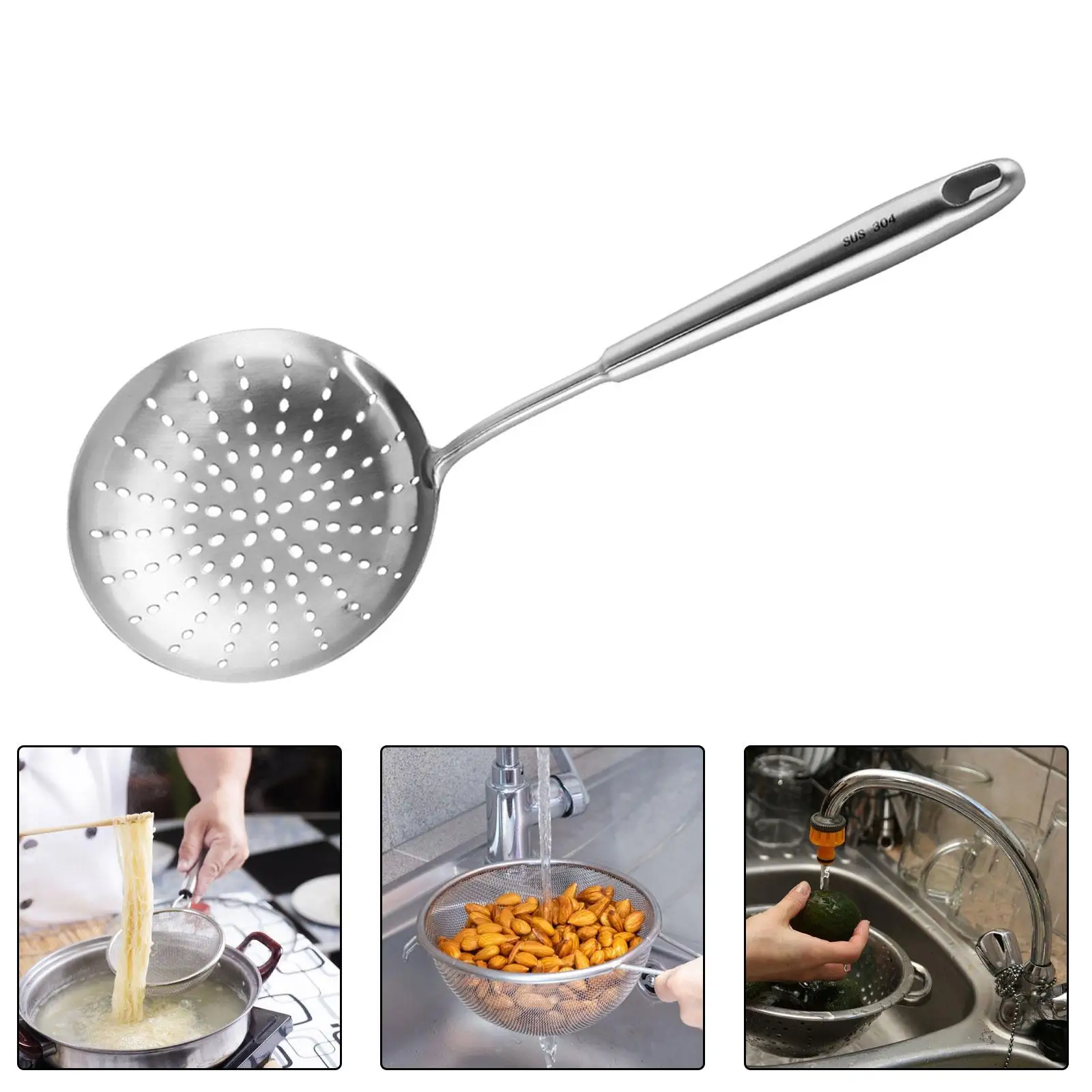 KAYCROWN Skimmer Slotted Spoon, 304 Stainless Steel Skimmer Ladle Skimmer  Spoon Spider Strainer for Cooking and Frying - AliExpress