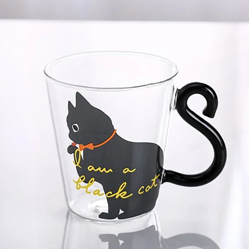 Borosilicate Glass Cat Cup Heat Resistant Coffee Mug