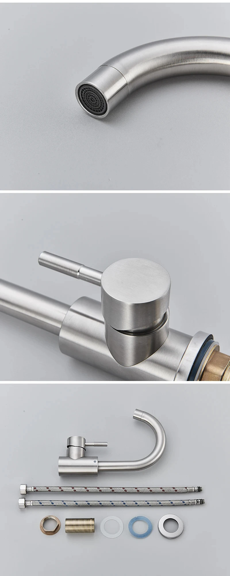 Stainless Steel 360 Rotating Bathroom Faucet Mixer