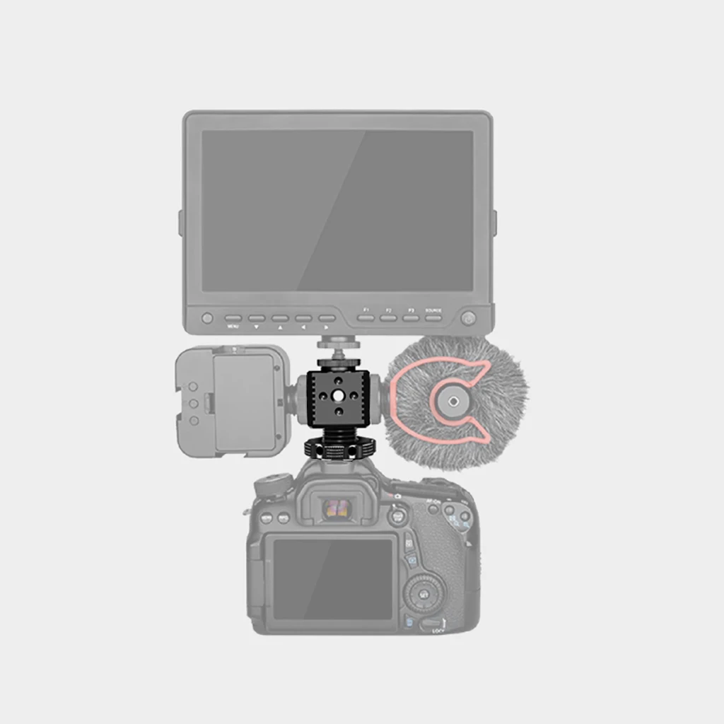 Triple Hot Shoe Mount Adapter Cold Shoe Extension Mount Monitor Holder Mic Fill