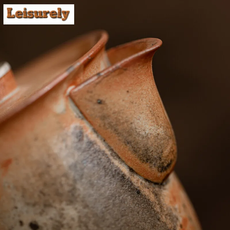 180ml Japanese Wood-fired Porcelain Hand Grasping Pot Kiln Change Zhiye Cat Treasure Bottle Pot Painted Silve Maker Tea Kettle