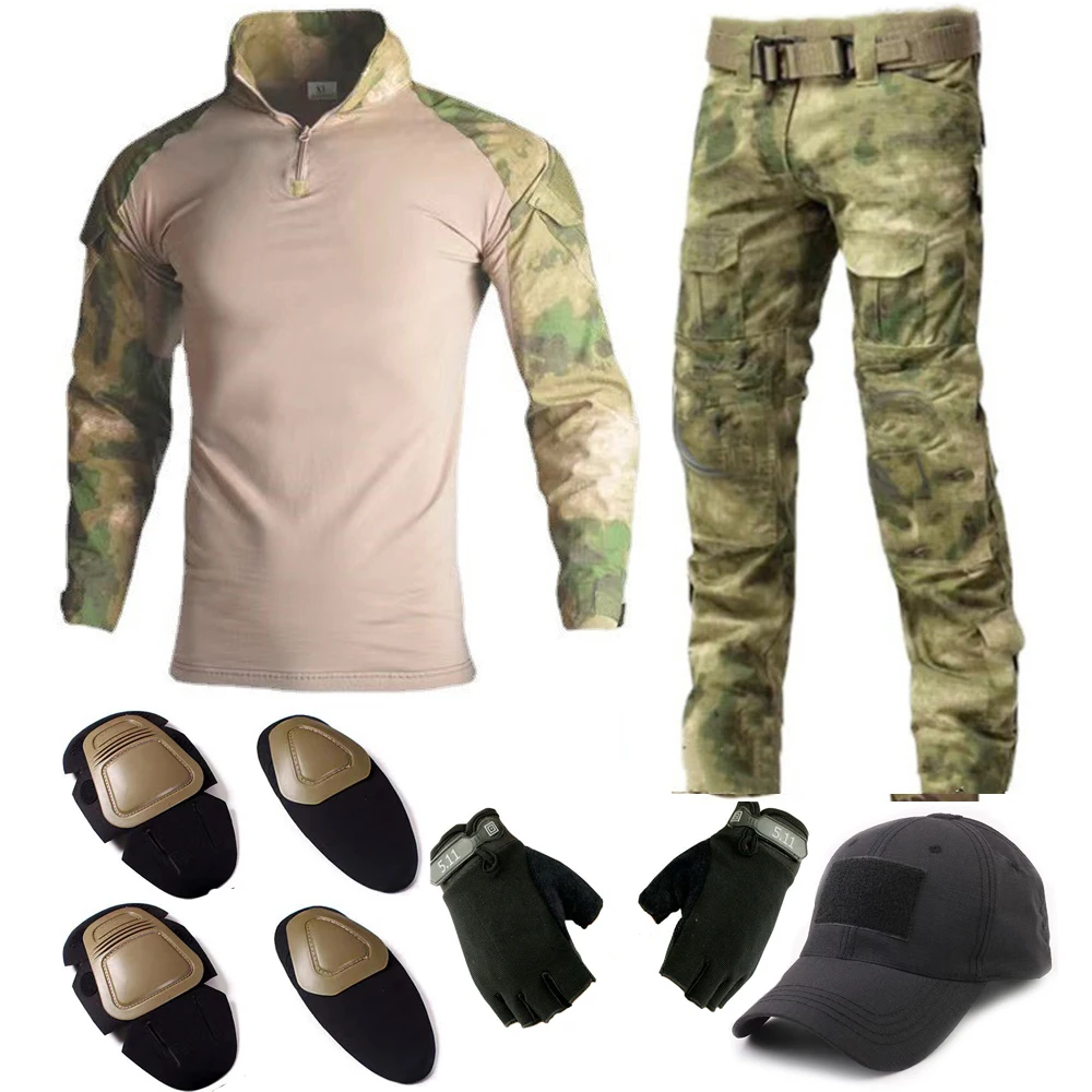 9 Pieces Tactical Training Camouflage Suit Military Airsoft Suits