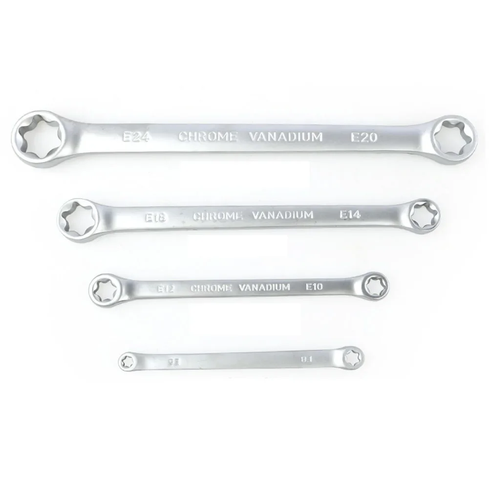 

4pcs E-type Ring Wrench Star Double Torx Wrench E6-E24 Double-ended Hexagon Socket Spanner For Car Home Appliance Repair Tools