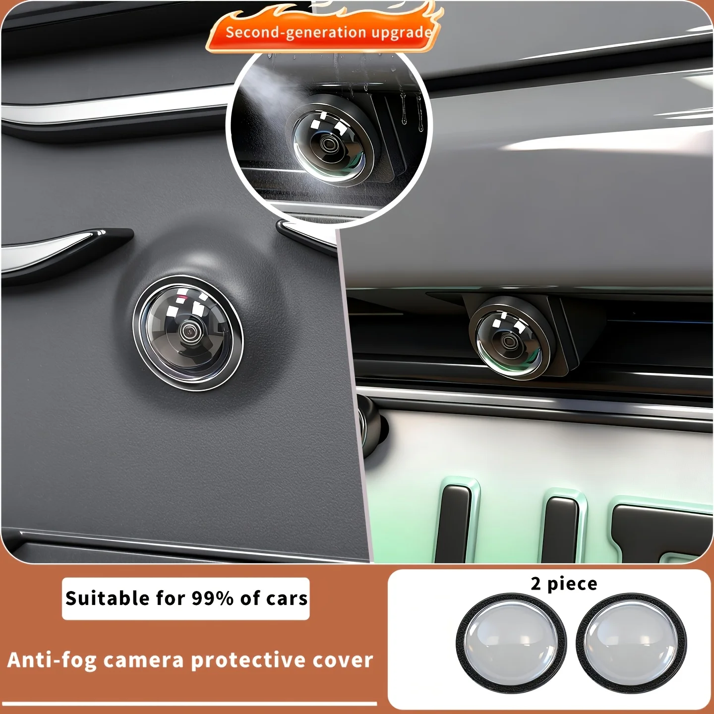 2 Pezzi Protezione per Lente Telecamera Auto HD, Copertura per Telecamera Posteriore 360° ° Protezione per Fotocamera Antigraffio Impermeabile Accessori Auto - immagine 4