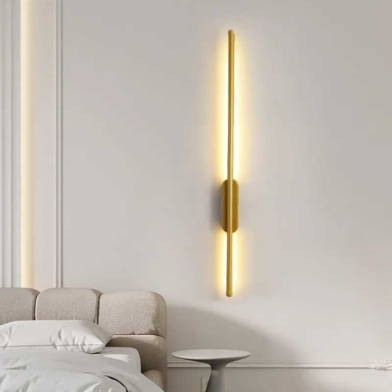 80cm 60cm Strip LED Living Room Wall light Modern Nordic Sofa background Full copper Bedroom Bedside wall light AC85-265V