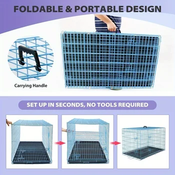 Folding wire kennel for large dog crate 2