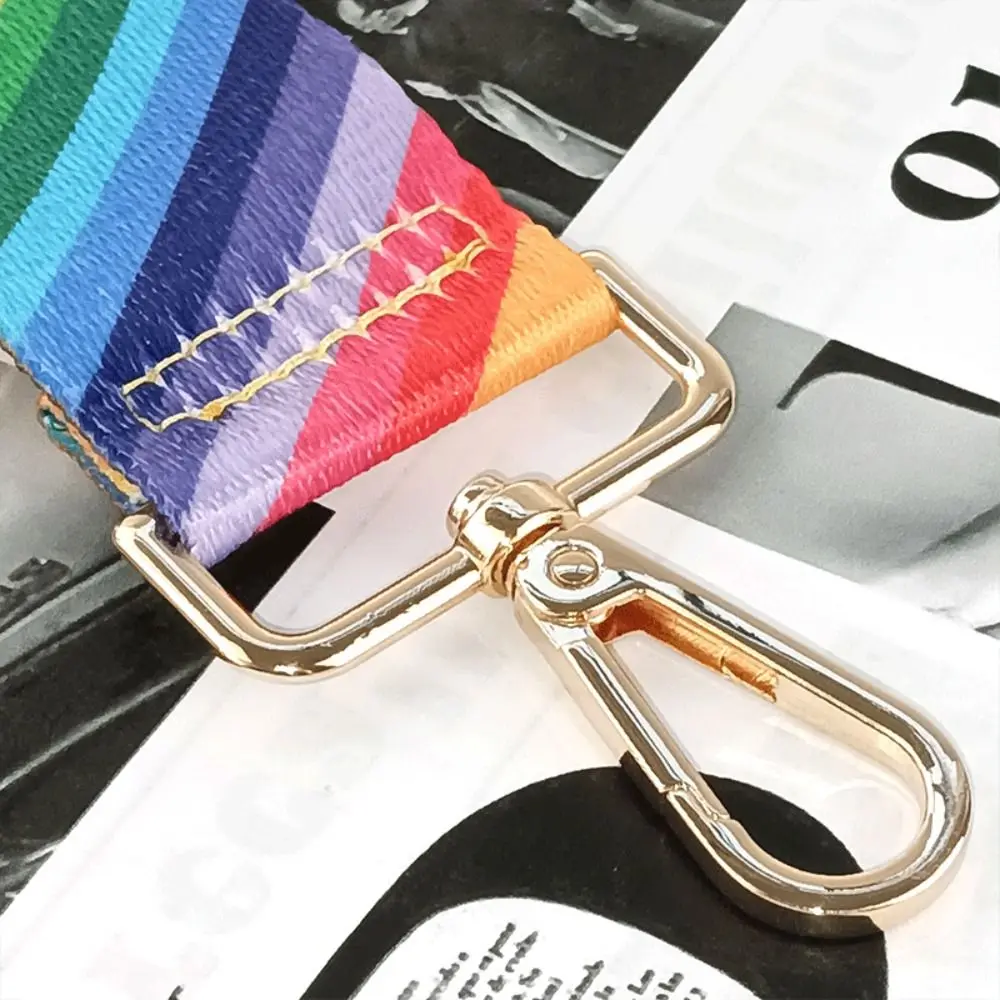 Neuer regenbogen farbener Taschen riemen für verstellbaren Umhängetaschen gürtel für Taschen zubehör Handtaschen gürtel breite Nylon-Umhängetaschen gurte