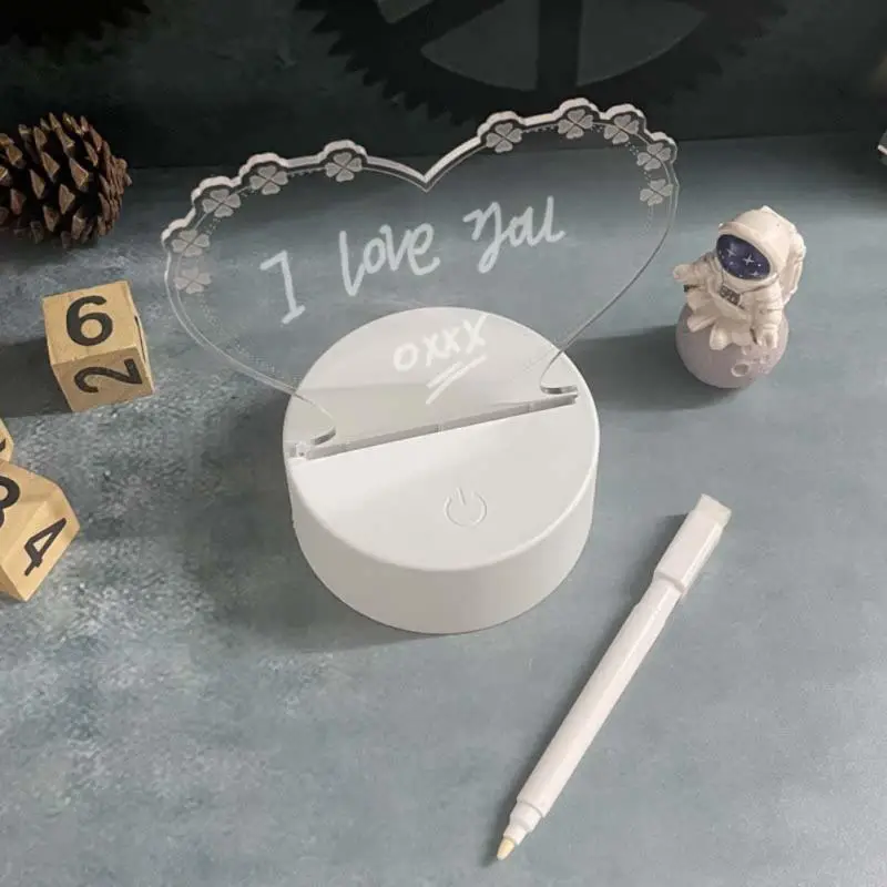 

With Mark Pen Message Board Holiday Room Decor White Base Handwriting Night Light Creative Note Board Led Night Light Usb