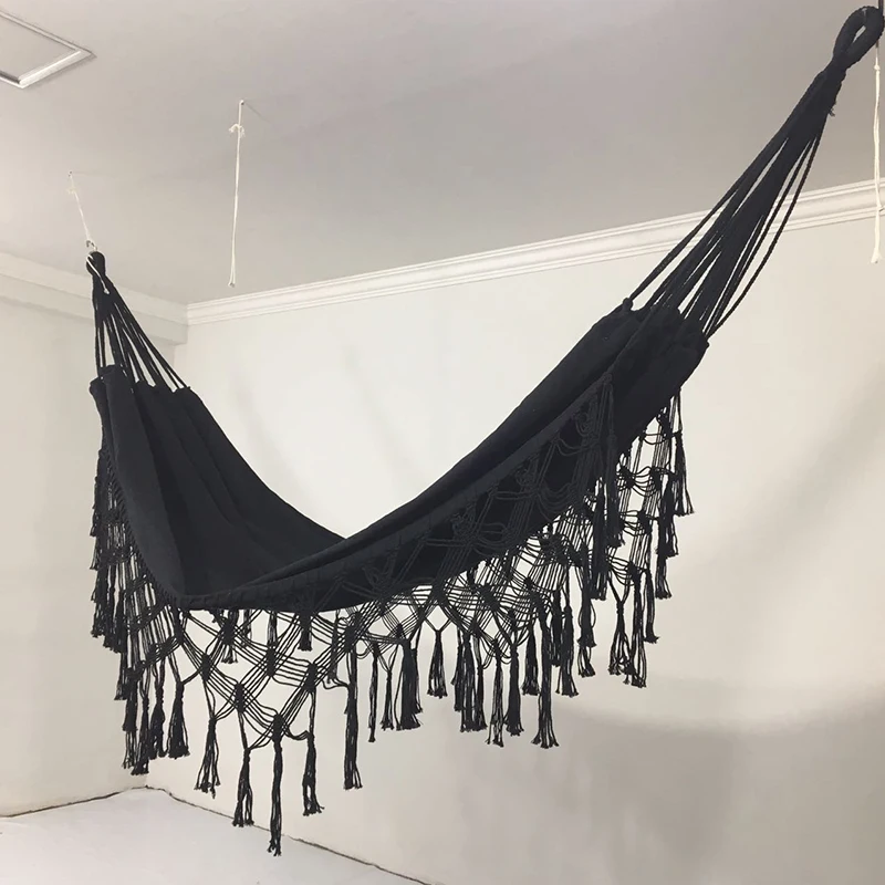 Description Picture 4 of itemDeluxe Double Hammock Outdoor Nordic Swing Hanging Macrame Camping Hammock Chaise Sleeping Hamacas Jardin Exterior Equipment