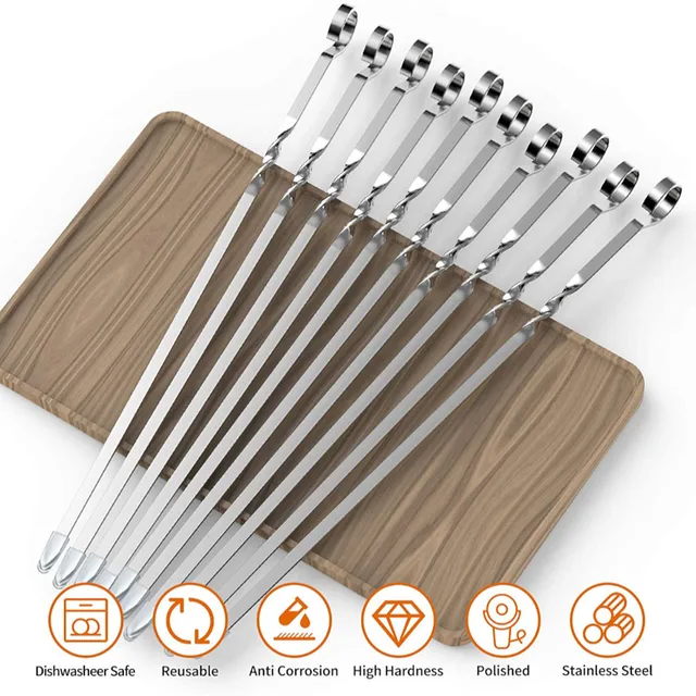 Nyársok A Grillezéshez Újrahasznosítható Grill Rozsdamentes Acél Nyársa - Image 3