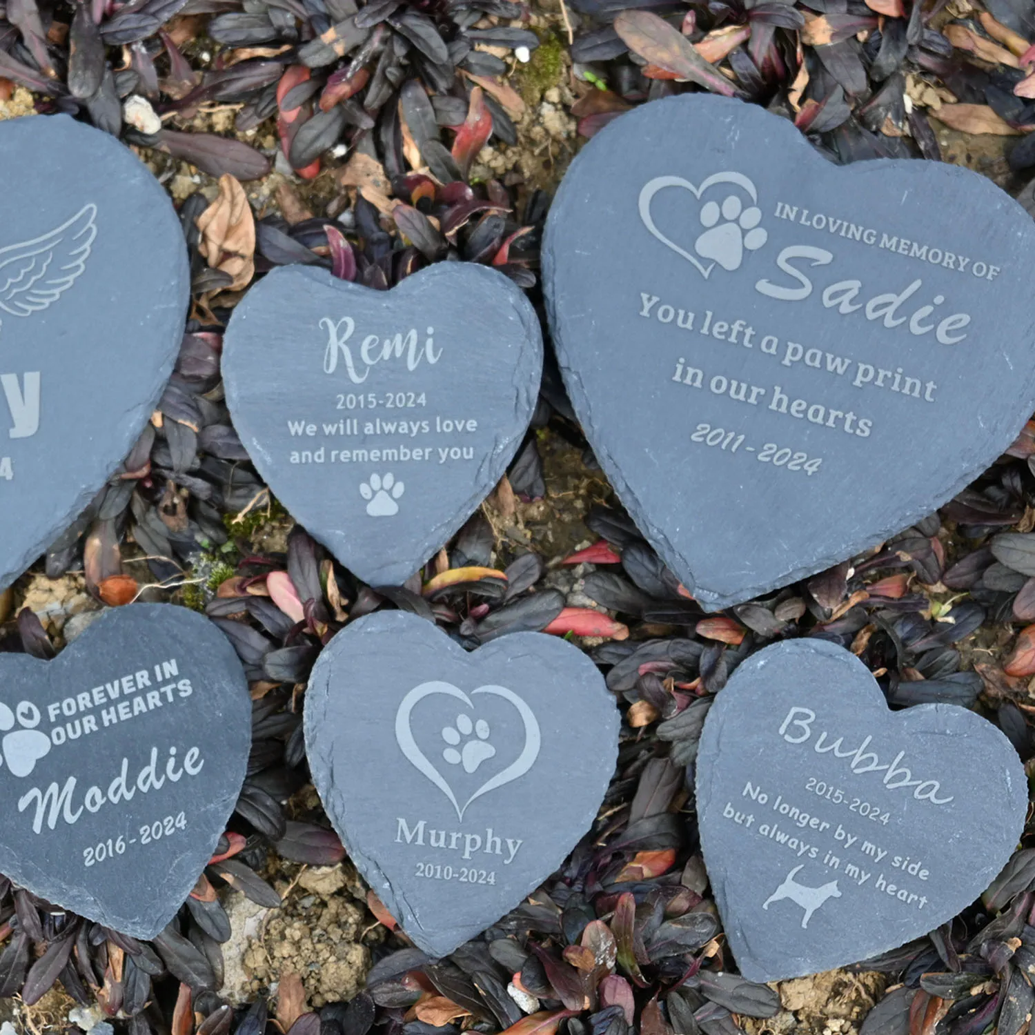 Personalized Pet Memorial Stone Pet Loss Gift Heart Shape Dog Cat Memorial Garden Stone Grave Marker Plaque Tombstone dog memorial statue
