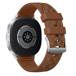 Quilted Leather Wristband Replacement Bracelet Strap - Galaxy Watch 9 40mm (Brown)