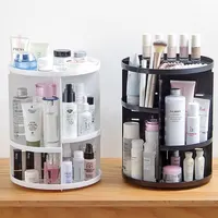 Rotating Makeup Shelf Organizer Fashion 360-Degree Cosmetic Storage Box Brush Holder Jewelry Case Detachable 1
