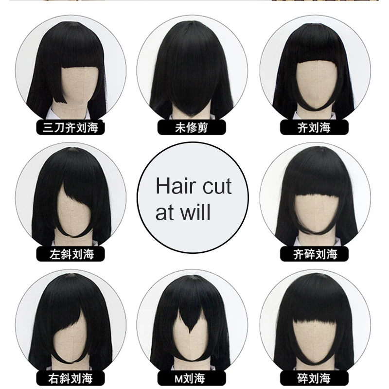 100CM Synthetic Long Straight Cosplay Wig Bangs Woman Anime Ombre Heat Resistant synthetic hair wigs