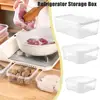 Home Refrigerator Dumpling Box Rectangular Plastic Sealed Storage Box Food Crisper Box with Lid Food Crisper Fresh Spacer Clear 6