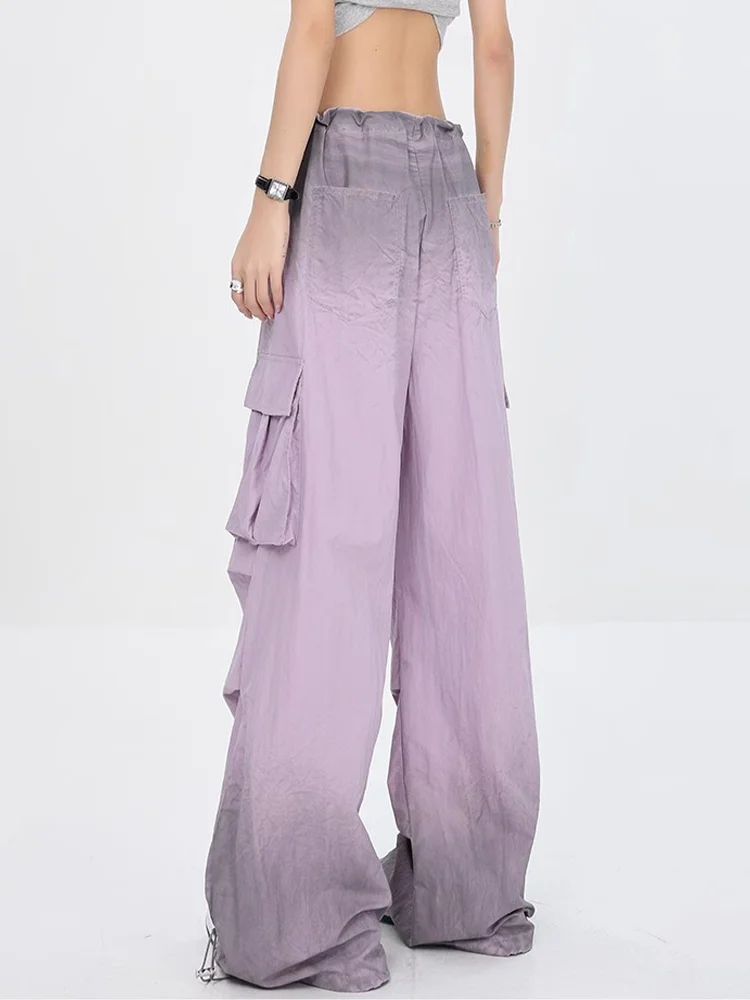 Women's Purple Cargo Pants Baggy Y2k Sweatpants Streetwear