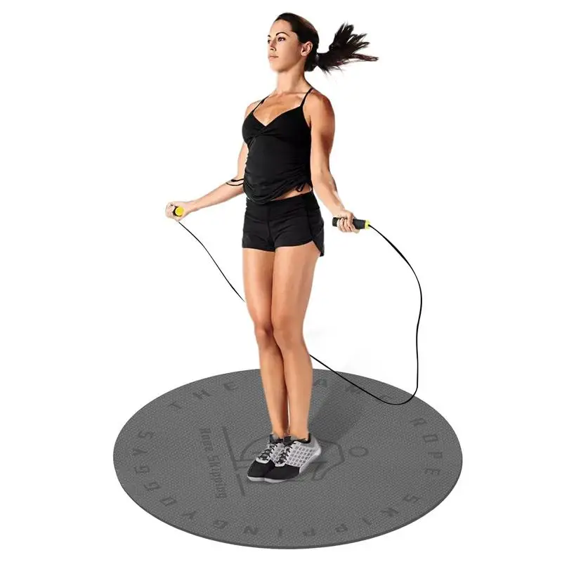 Yoga Mat Jump Rope Mat 6MM 8MM TPE High-Density Round Skipping Rope Mat Shock Absorption Silent Yoga Mat For Floor Jump Roping