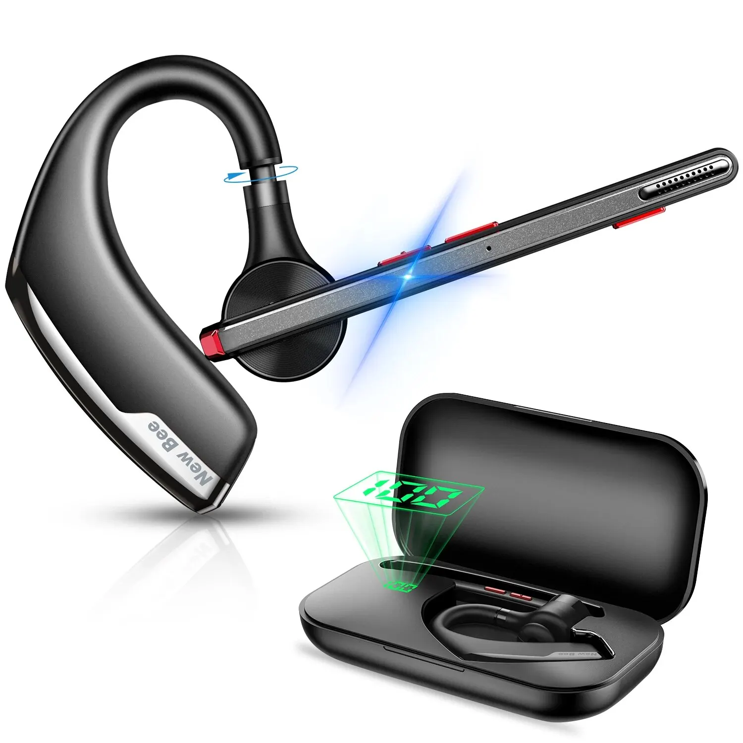 Nowy bezprzewodowy zestaw słuchawkowy Bee M51 Bluetooth 5.2 słuchawki słuchawki z podwójnym mikrofonem CVC8.0 zestaw głośnomówiący z redukcją szumów biznesowe słuchawki douszne