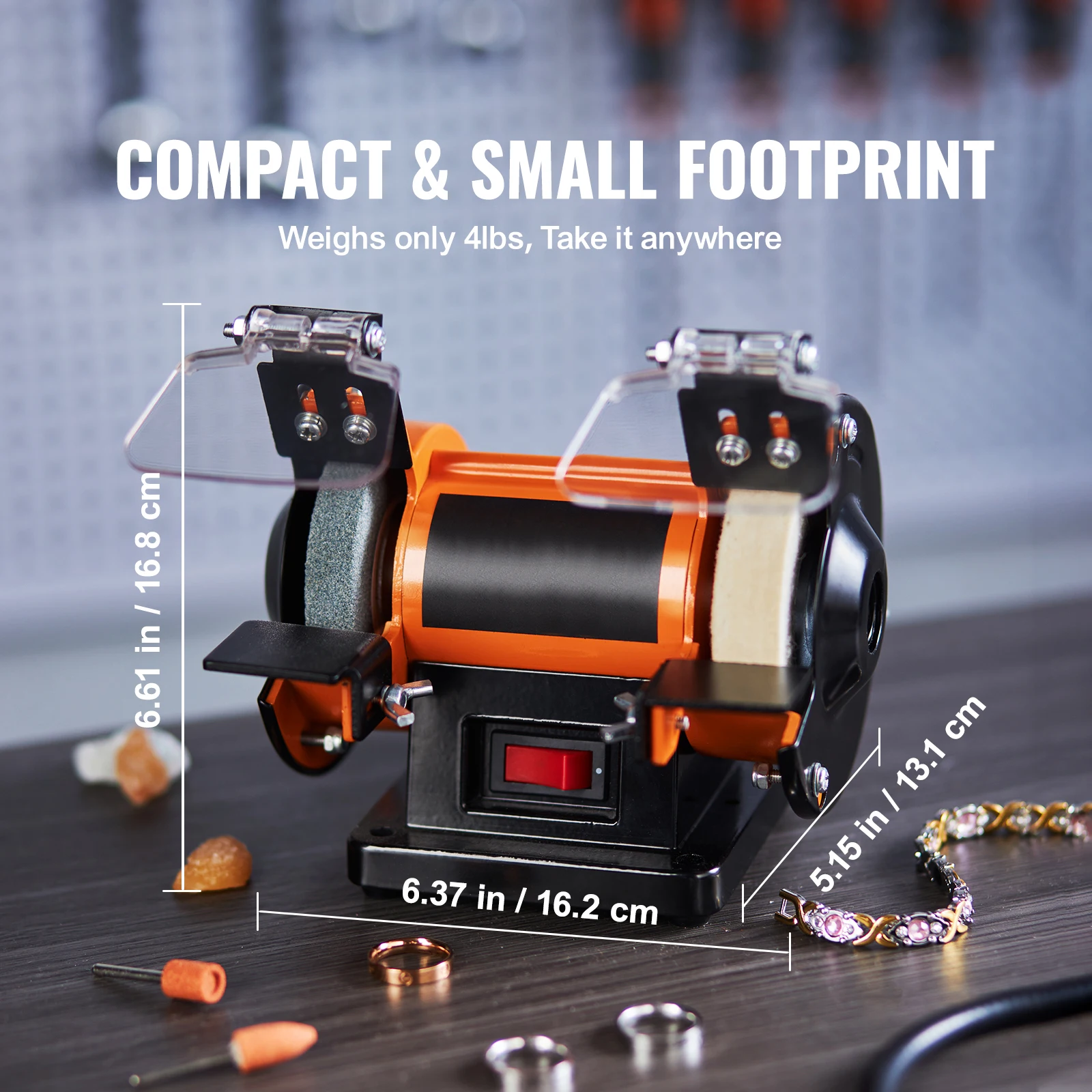 Mini Bench Grinder Polishing Machine for Gemstones and Metals