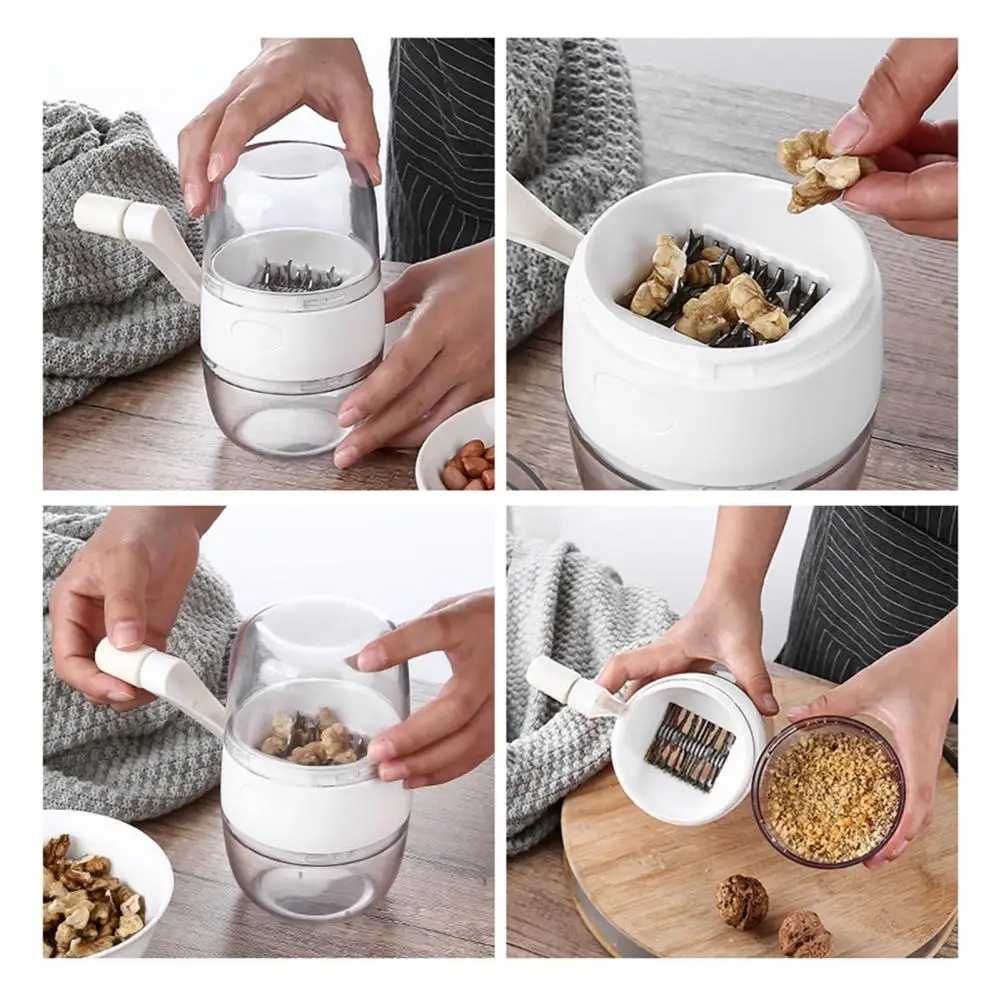 Nut Grinder Food Grade ABS Hand-Crank Garlic Grinder Nut Masher Gadget Manual Peanut Chopper Dried Fruit Kitchen Tools For Home