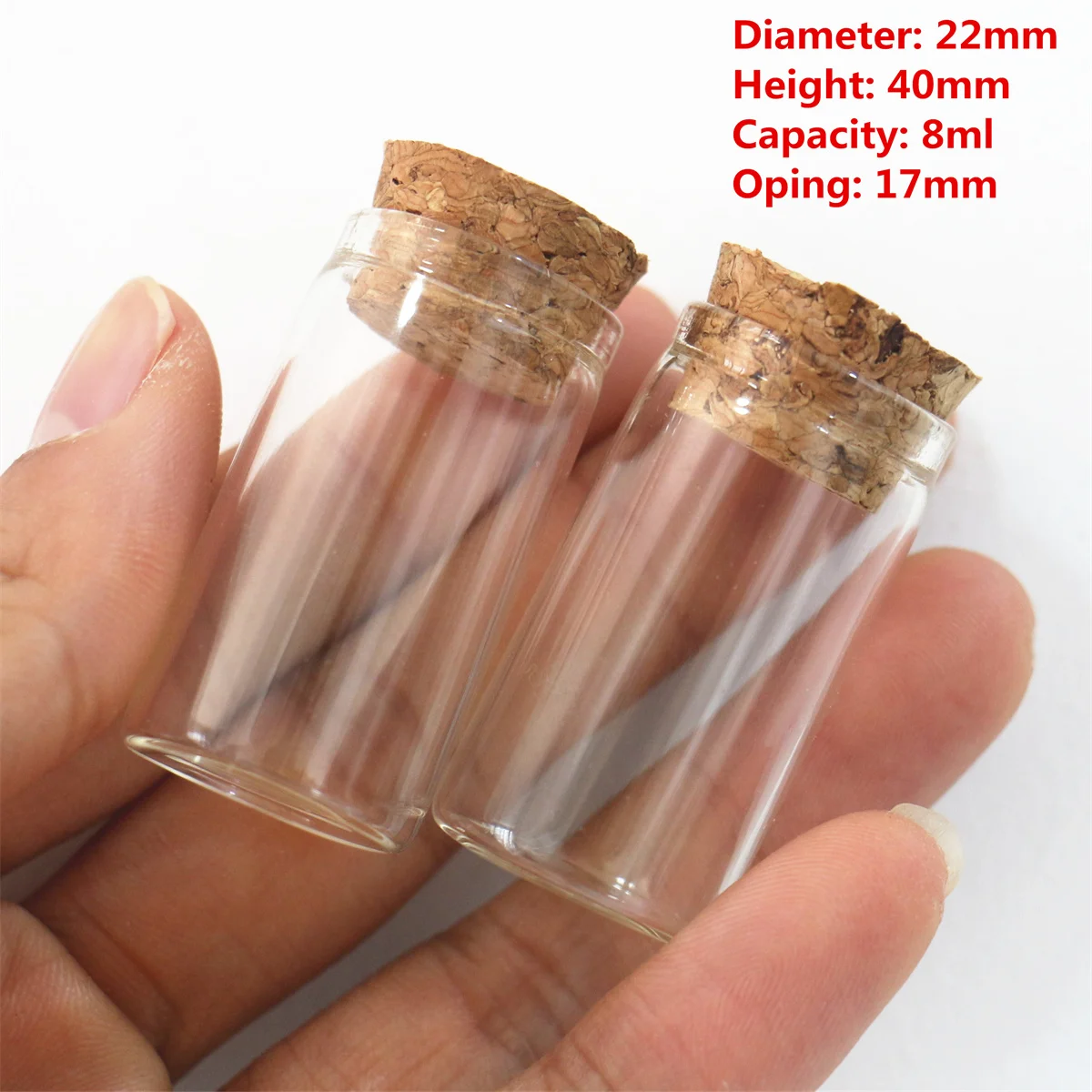 60 PCS 108PCS 17*22*40mm Small Glass Bottles Cork Stoppers DIY Decoration Mini Glass Vials Message Glass Vial Wishing Bottles 6