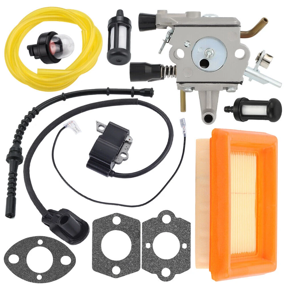 

Carburetor Kit For STIHL FS120 FS200 FS250 FS300 Lawn Mower Replacement Ignition Coil Carburetor Gasket Fuel Line Filters Kit