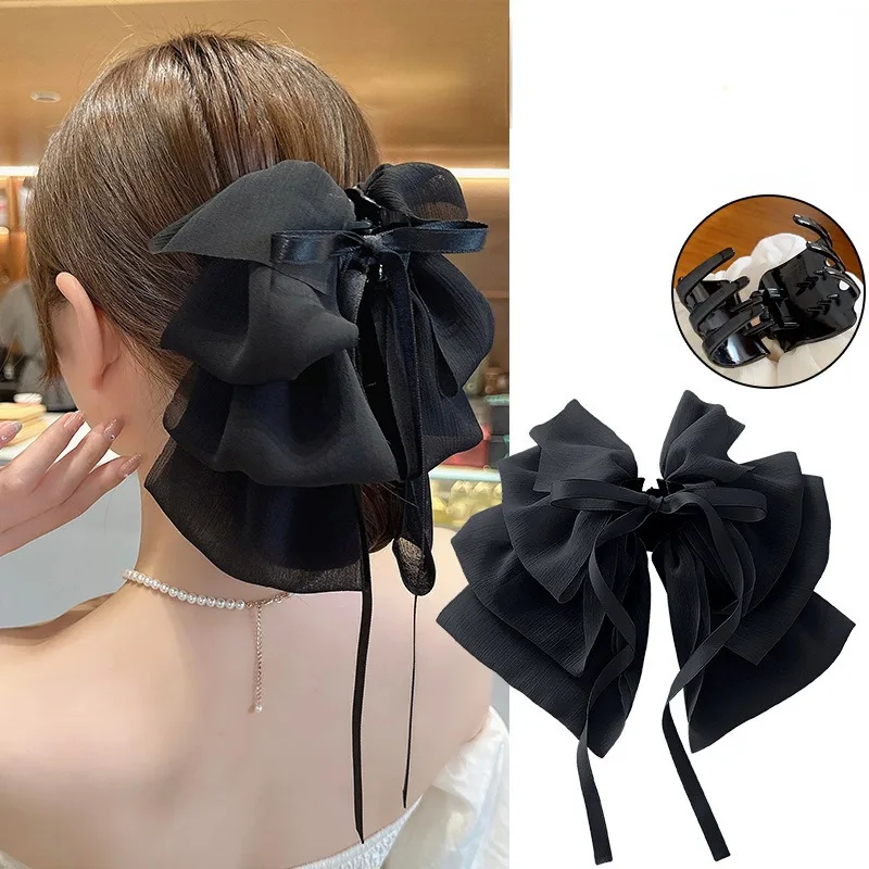 

Large Bowknot Streamers Hair Claw for Women Playful Cute Hair Clip Claws Girls Elegant Fashion Hairgrips Korean Hair Accessoires