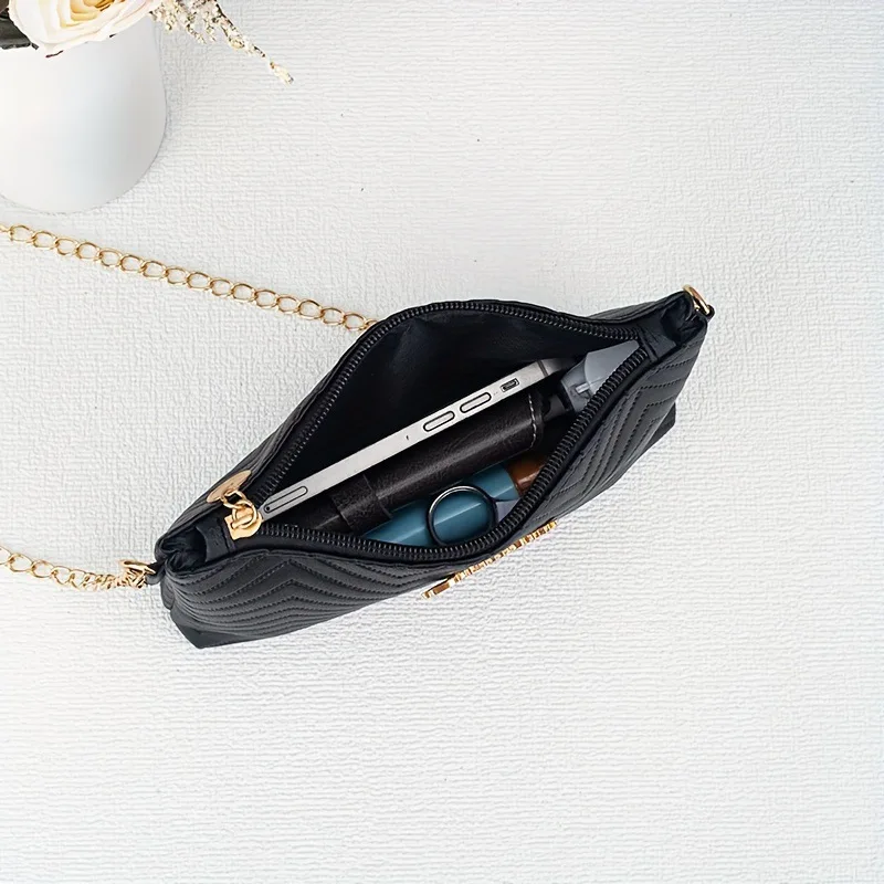 New Minimalist Women'S Handbag Chain Striped Crossbody Bag Dual-Use Women'S Bag