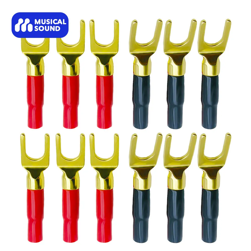 

Musical Sound 12 Pieces Banana Plug Audio Speaker Screw Banana Gold Plated Plug Connector Audio Speaker Wire Cable Adapter D