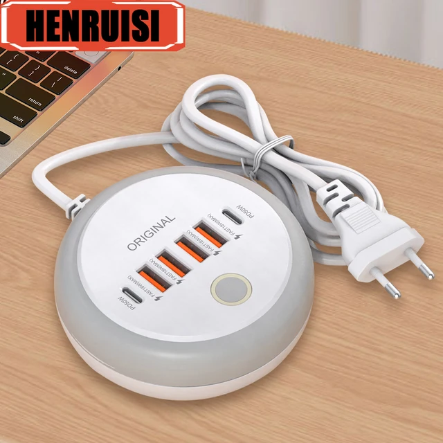 50W Power Strip Multi Port USB C Socket Type C Fast Charging Wall Charger USB Adapter For iPhone12 13 Quick Mobile Phone Charger 1