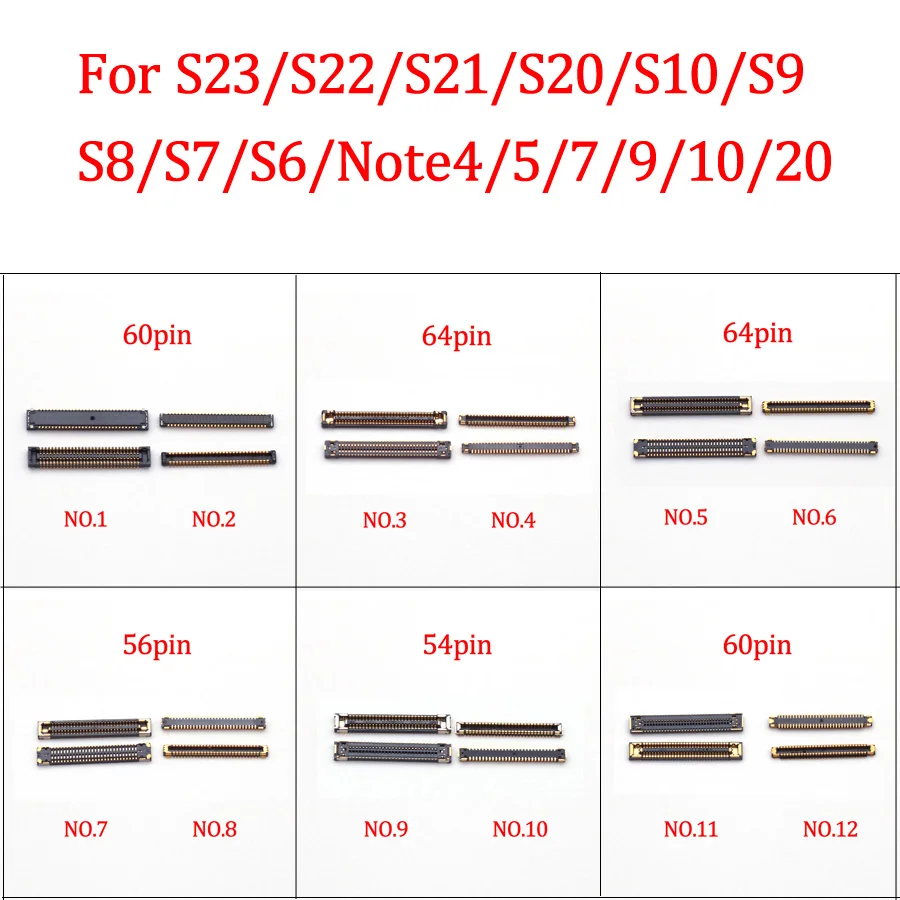 2 Pz 60 54 56 64 Pin Connettore Fpc Di Ricarica Usb Per Samsung Galaxy S22 Ultra Plus S21 S20 S10 S9 S8 S23 Nota 9 10 20 Schermo Lcd