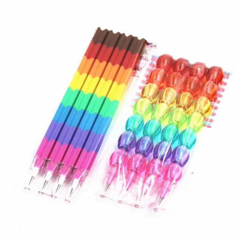 4pcs Rainbow Pencil Assembly Writing Pencil for School Korean School Supplies Cute Stationery set of 2 replacement juicer blenders mixers head kitchen supplies juicer assembly for mx2000 mx2050 new dropship