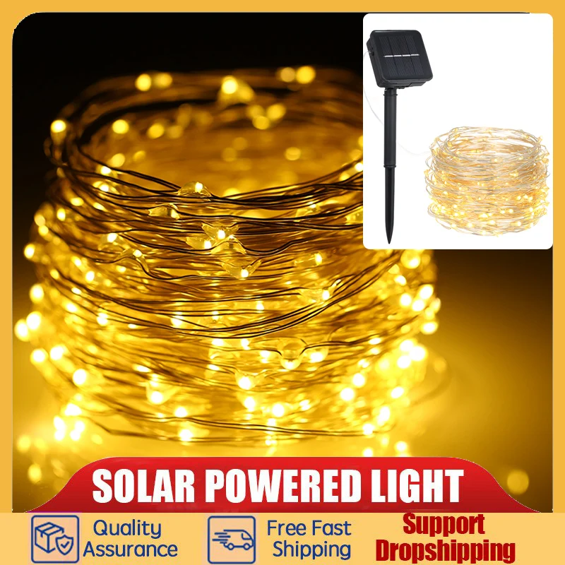 Led Outdoor Solar String Lights Waterproof Fairy Holiday Christmas For