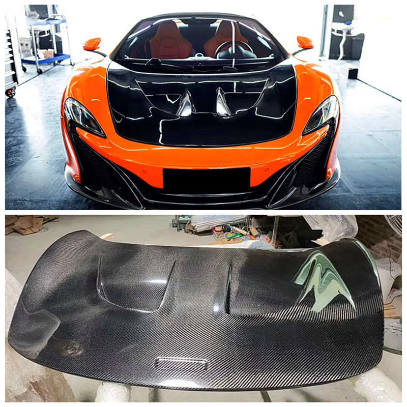 Pro mclaren 12C-MP 650S 2013 2014 2015 vysoký kvalita uhlík vlákno přední motor kapuce odvětrávací komín ochránce rozbočovač obal