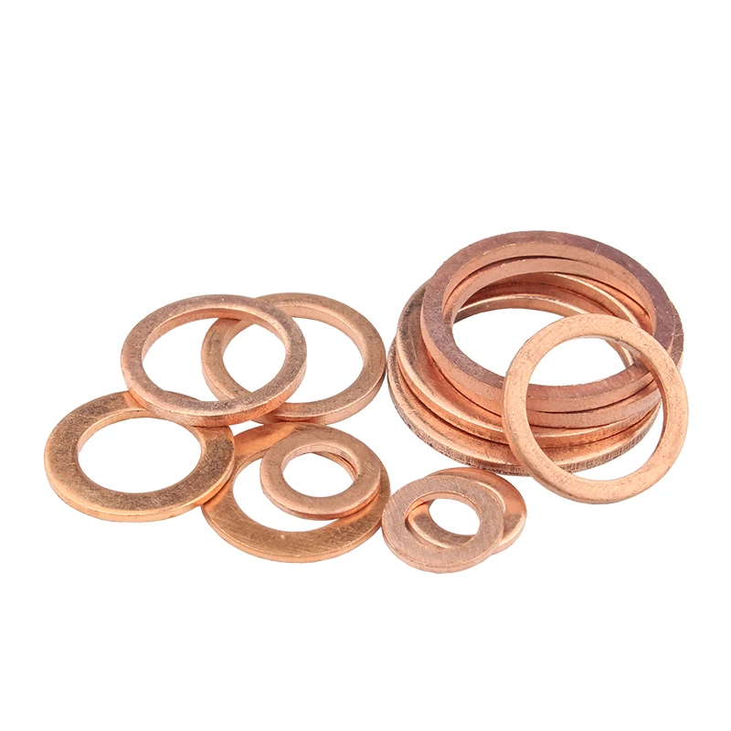 Boat Red Brass Copper Crush Sealing Washer Flat Seal Ring Gasket M3-M30 DIN7603 brass washer