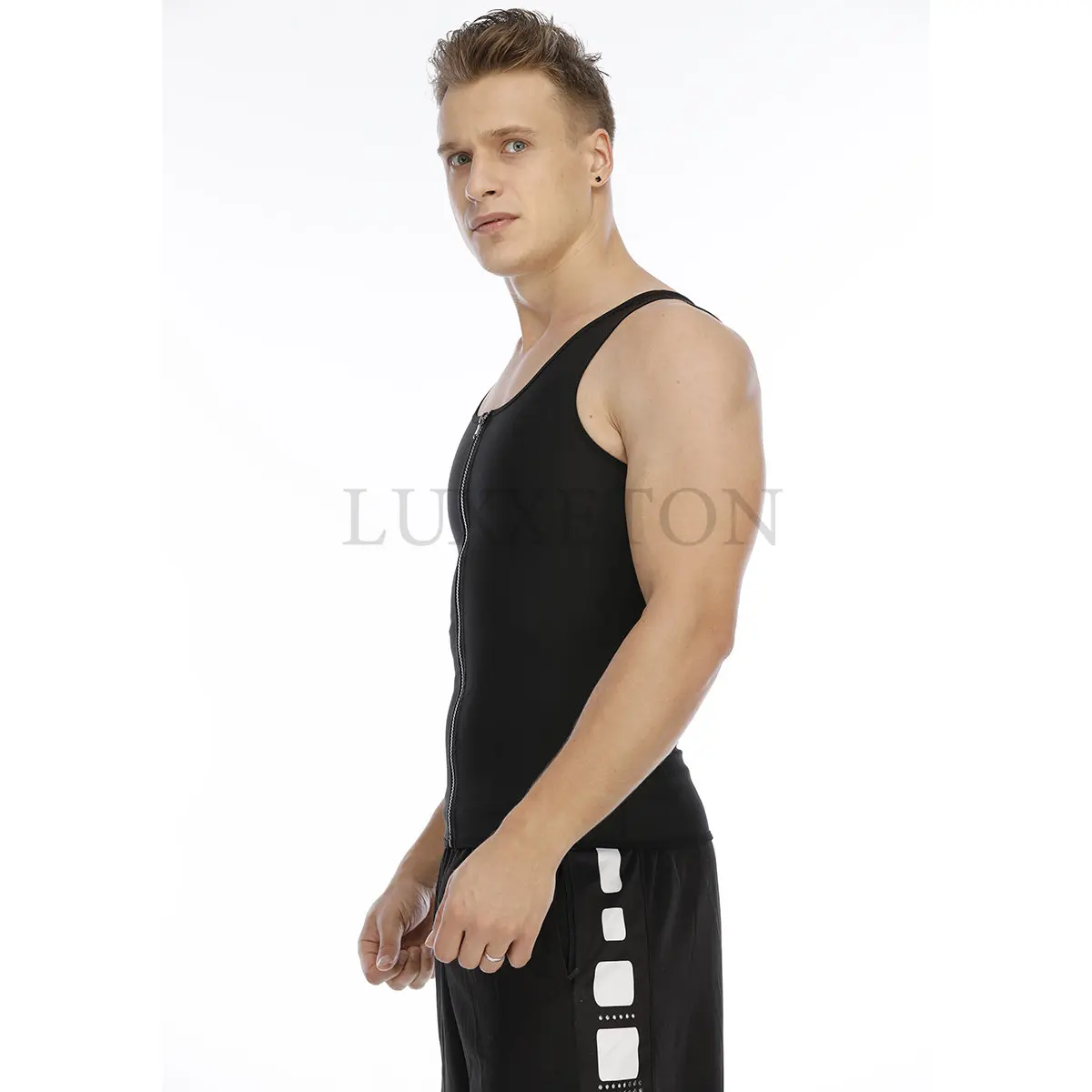 

Men Sauna Shaper Vest Thermo Sweat Shapewear Tummy Control Slimming Tank Top Gym Fitness Workout Zipper Corset Shirt Fat Burning