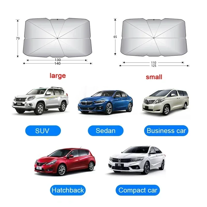 Parasole per Auto, Protezione Solare per Parabrezza Anteriore, Copertura Protettiva per Interni Auto, Accessori per la Protezione del Parabrezza - immagine 6