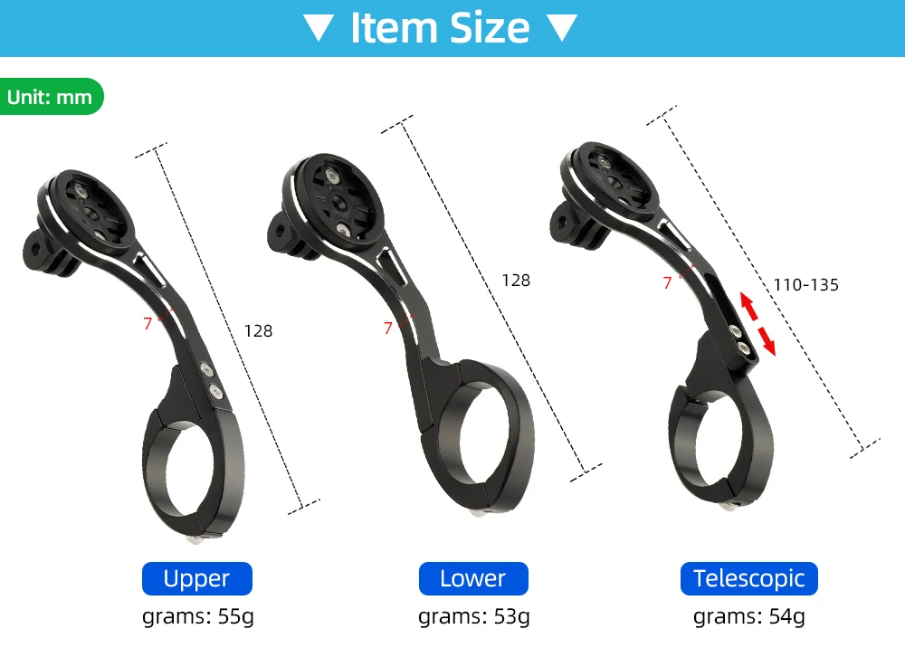 Fahrradcomputer Extended Out Frontständer Lenkerhalterung Kamerahalterung Adapter Passend für GoPro Sportkamera/Garmin/Bryton/Wahoo – Detail 3