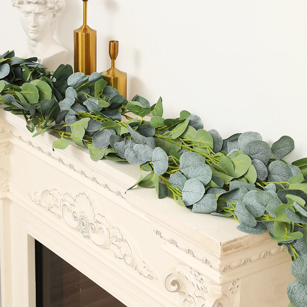 

Artificial Eucalyptus Leaves Garland, Wall Decor, Vines Twigs, Table Runner, Greenery, Holiday, Christmas Decoration