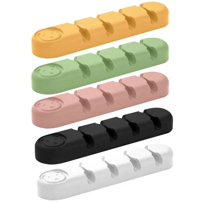 Cable Holder Clips Self-Adhesive Silicone Cord Organizer Desktop Cable Clips Wall Cable Management Nightstand Electrical Cord