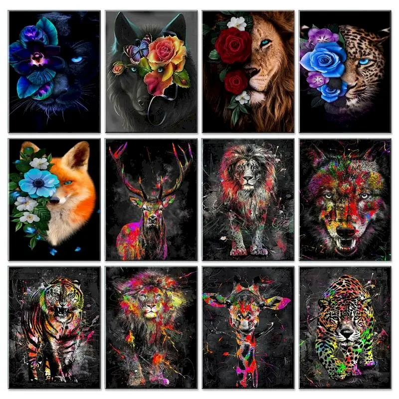 

SDOYUNO Diamond Painting New Arrivals 2023 Lion Tiger Mosaic Animal DIY Embroidery Set Needlework Home Decoration Gift
