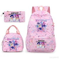 Sacs à dos KPop Demon Hunters, 3 pièces, Rumi Mira Zoey HUNTR/sacs d'école pour garçons et filles, Mochilas Kawaii de grande capacité 3