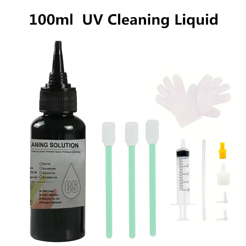 Epson Roland Mimaki UV 프린터 용 250ML UV 청소 액체 UV 프린트 헤드 청소 솔루션 용 청소 유체 UV 잉크 클리너
