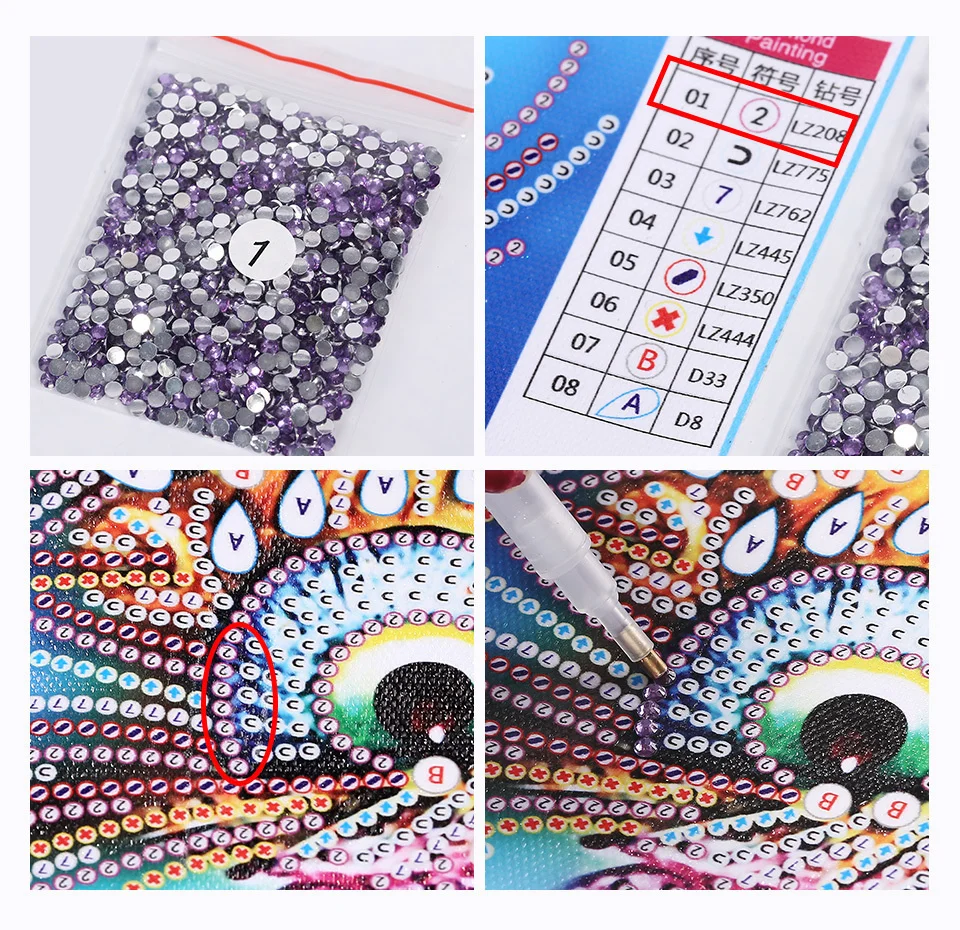 Description Picture 6 of itemHuacan Special Shaped Diamond Painting Cross Stitch Religious Mosaic Diamond Embroidery Bead DIY People 5D Home Decor 22x28CM