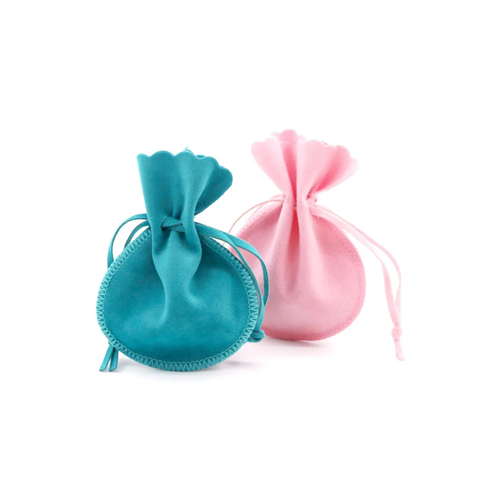 Set of 10 Elegant Velvet Drawstring Pouches for Jewelry and Gift Packaging