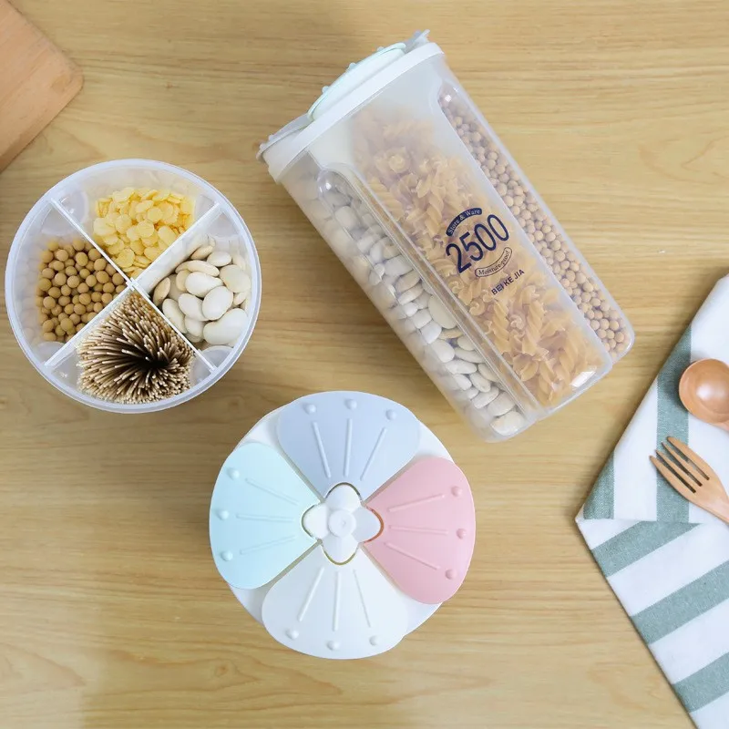 Grain Miscellaneous Grain Storage Tank Plastic Partition Storage Tank Kitchen Household Food Sealed Multifunctional 1pc kitchen storage box rice storage box food storage pots food storage container food storage can food storage box storage box