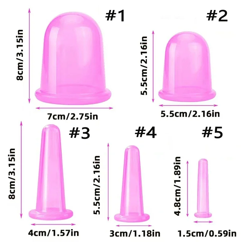 Silica Massage Body Cups Face Lift Suction Cup Anti Cellulite Vacuum Cupping Cans Back Massager Jars Chinese Physiotherapy Kit vacuum cupping sets