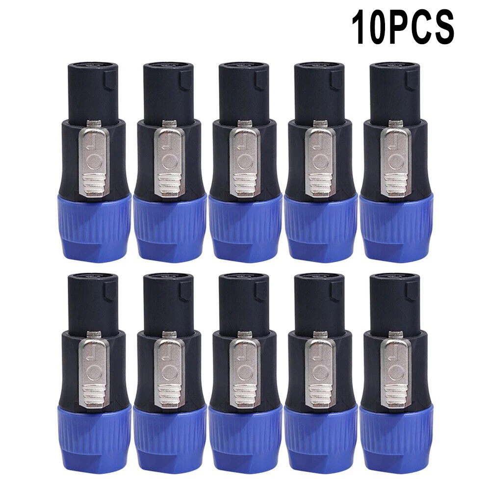

10PCS NL4FC Speaker Connectors 4 Pin Male Audio Speakon Ohm Plug Adapter 2.72 X 1.18 X 1.02" 4 Pole 4 Pin Male Audio Cable Adapt