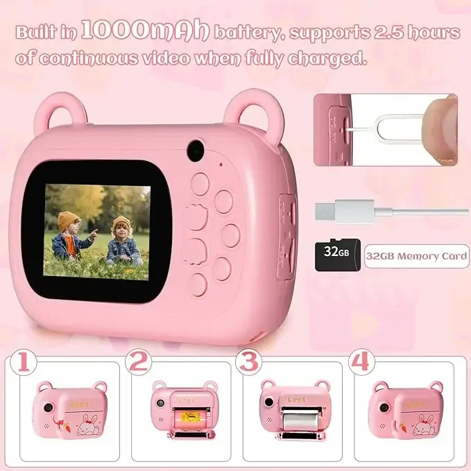 GlowMartNew cute educational 1080P Small Printer high-definition digital A7B children's suitable